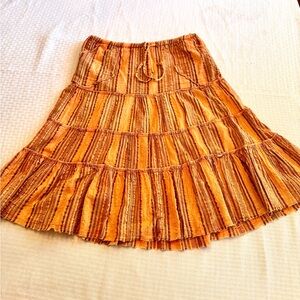Kathmandu Imports Tiered Cotton Skirt Boho Hippie Festival M/L